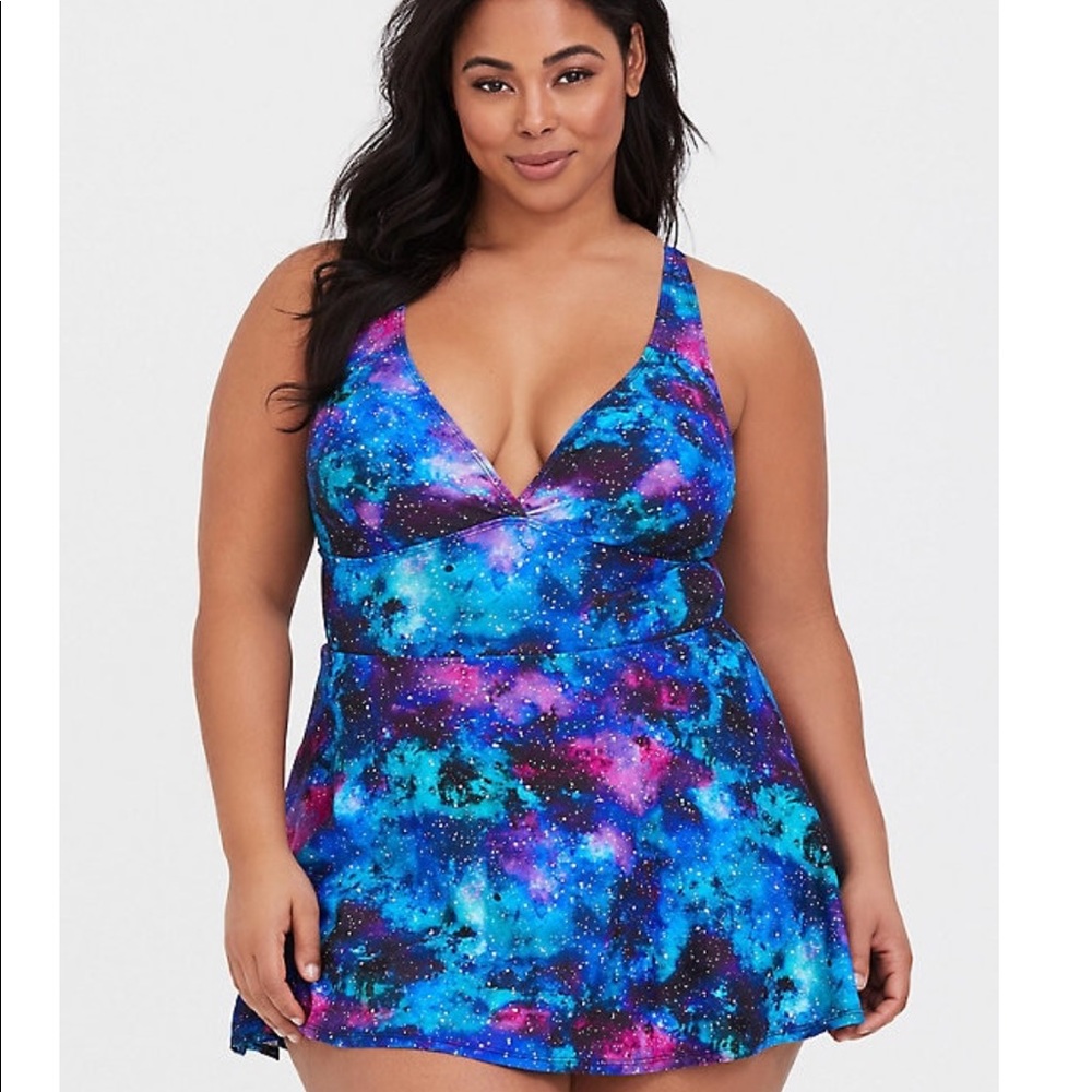 Torrid galaxy skater dress swim suit size 2